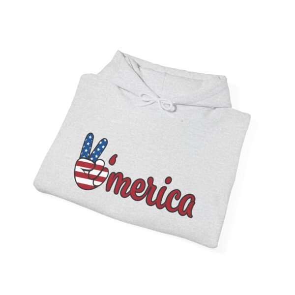 Hooded Sweatshirt - American Gesture Symbol Design - Image 8