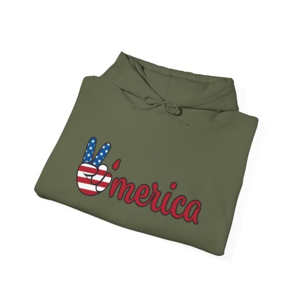 Hooded Sweatshirt - American Gesture Symbol Design - Image 12