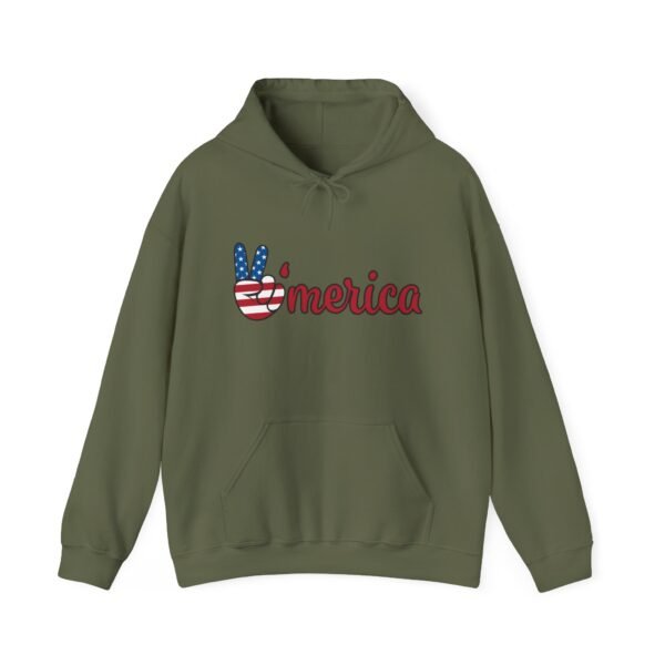 Hooded Sweatshirt - American Gesture Symbol Design - Image 9